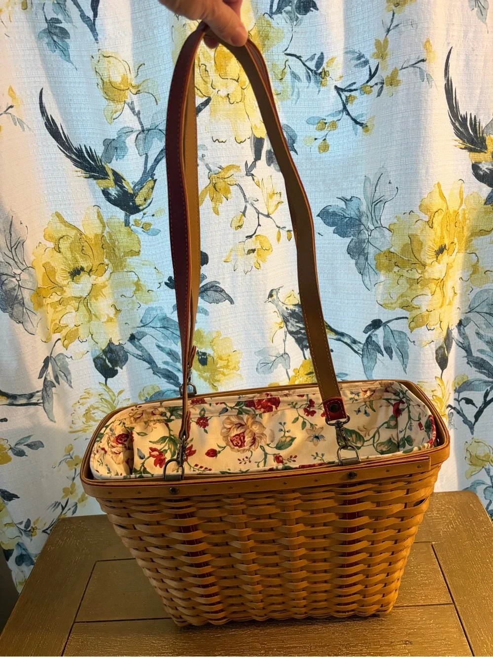 Longaberger 2004 Woven Market Career Tote, Red Leather Straps,Excellent Like New